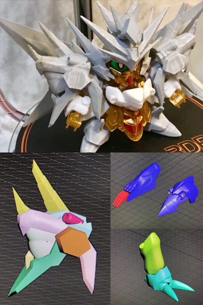 まず、3 Dモデリングを描く。1件ずつ印刷してから組み立てる。