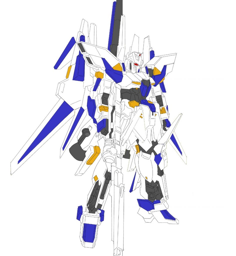 今作一番悩んだところが塗装の配色が悩みました。
頭の中で考えるのがめんどくs…手間だったので!!
スマホアプリを使い線画抽出を行い、配色の原案を作りました。