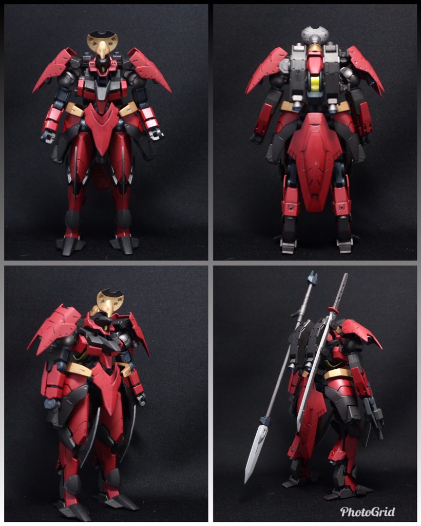 正面、背面、斜め前、背面の武器懸架状態。