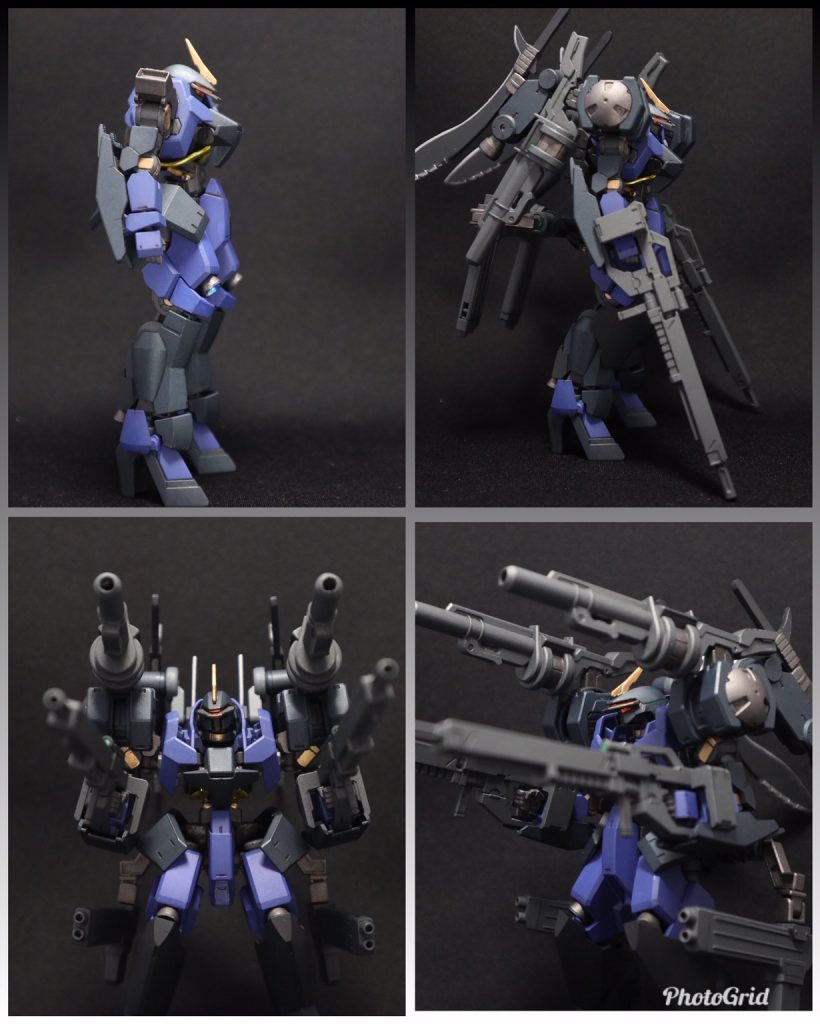 サイドショットのスッピンと武装あり、ならびにフルバーストショット。