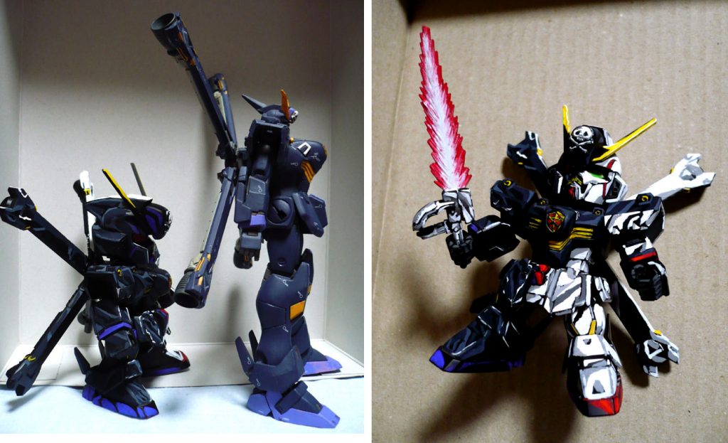 X1はパッケージを見て塗装しましたが
X2の資料がないので…棚の奥底に飾ったままだった
FIXのX2を引っ張り出して色の参考としました。
フェイスオープン画像を追加しました。
ダンボール箱裏側に置いて撮影してみました。
最後までご覧いただきありがとうございました。