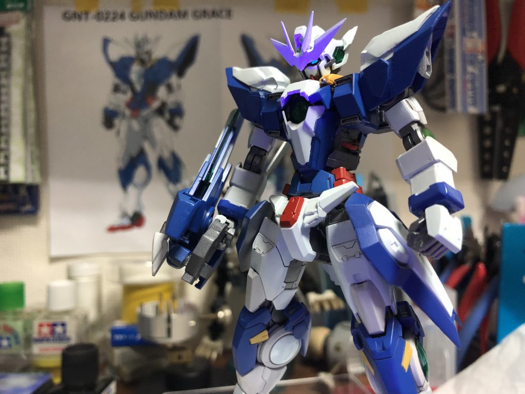 完成一歩手前。
本当にいい経験になりました。
ありがとう、ガンダムグレイス。
製作期間は約4ヶ月。
これをきっかけに仲良くなれた人たちもいたので、僕にとってはとても大事な作品です。