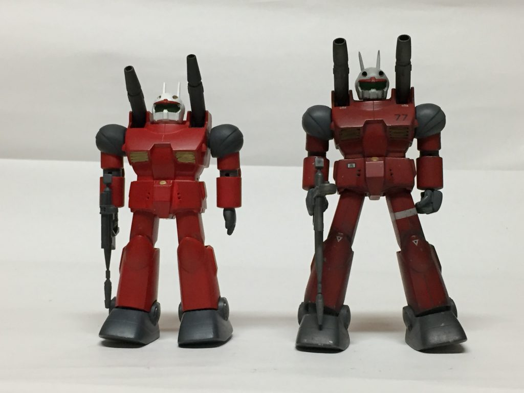 ストレートに組んだ物との比較。気付けば身長が伸びていました。