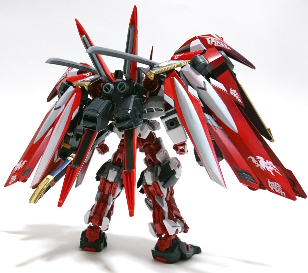 【リアビュー】
フライトユニットはウイングを取っ払いました。各部に干渉せず装着完了。