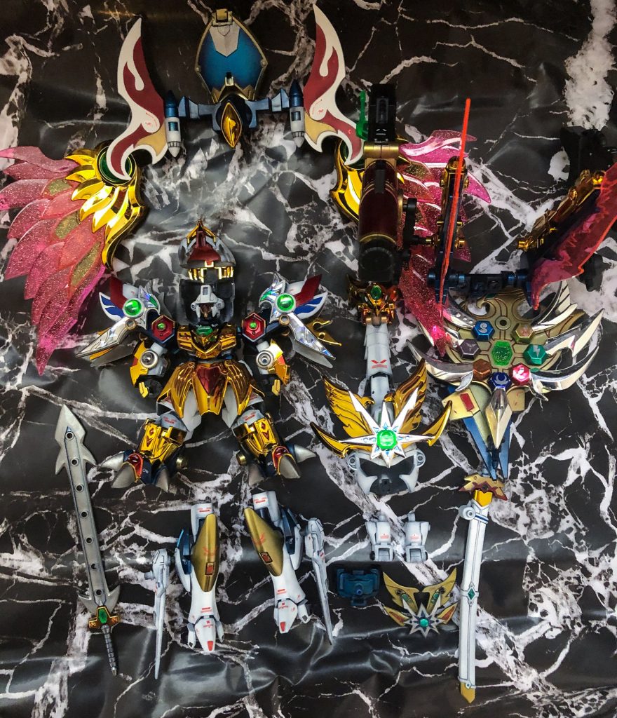 バラした状態です。
リアル形態時はHGのV2アサルトバスターのパーツを使用しています。