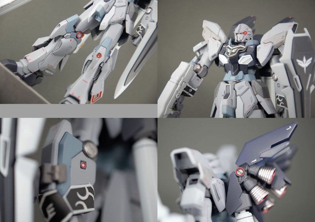 わかりにくいですが、赤丸の箇所でエッチングパーツを使いました。主にHIQパーツさんと海魂さんの物ですね。