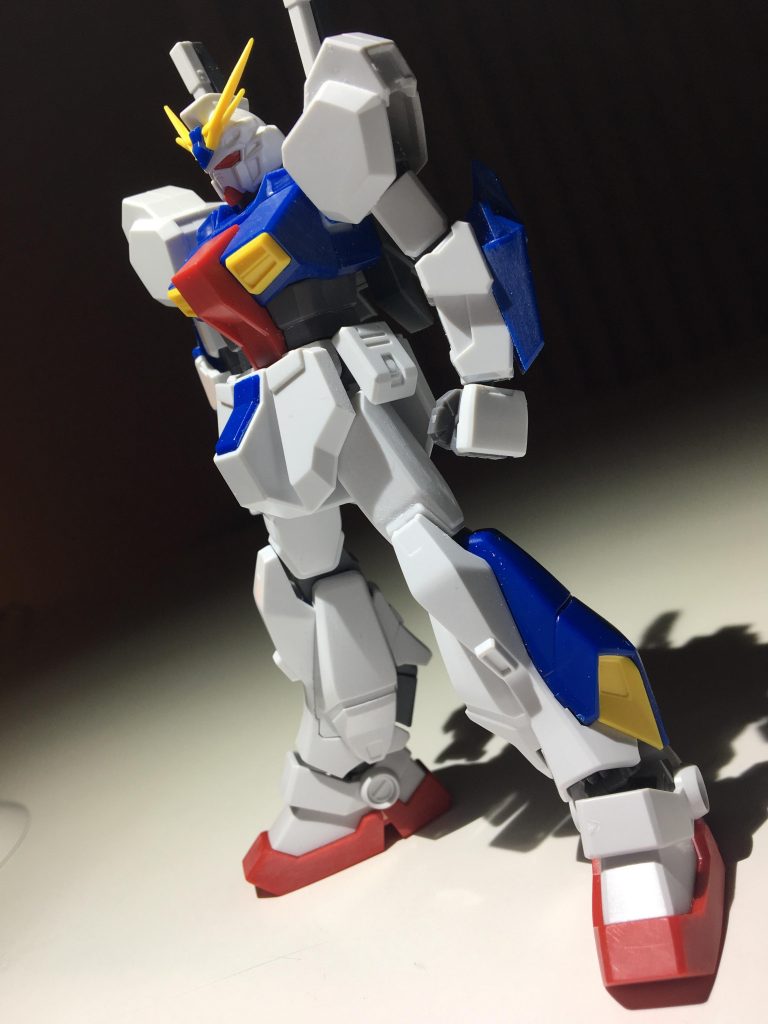 肩引きと爪先開き完了時。この後前アーマーをちょっと下げました。