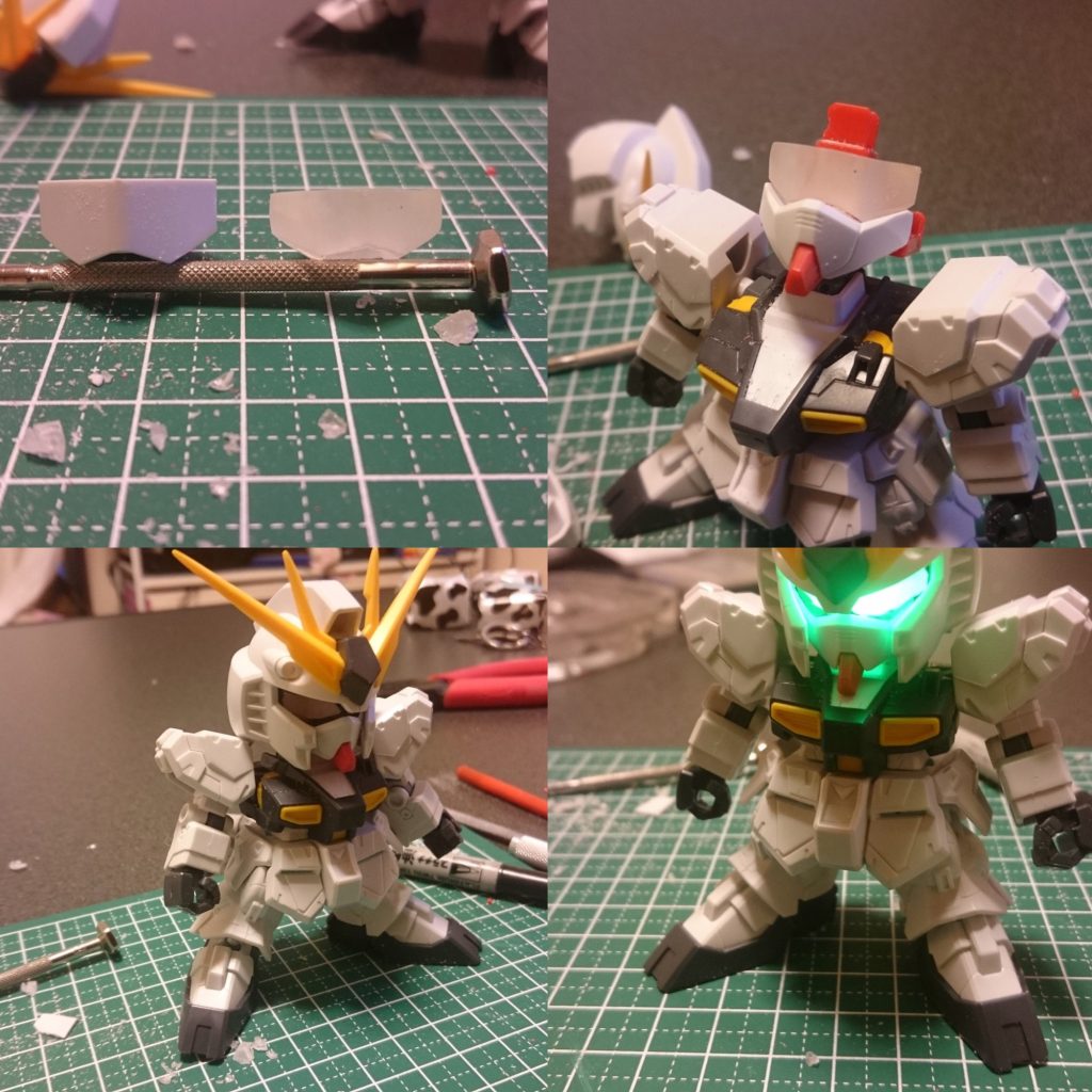 ツイアイはおゆまるとレジンでパーツを複製、光が通るようにクリアパーツ化に成功(当時は凄い嬉しかった…)そしてテスト用に使ったLEDは100円ライターww