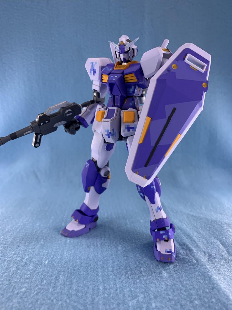 武装状態。
シールドはスプリッター迷彩で塗装しました。
以下ポージングです。