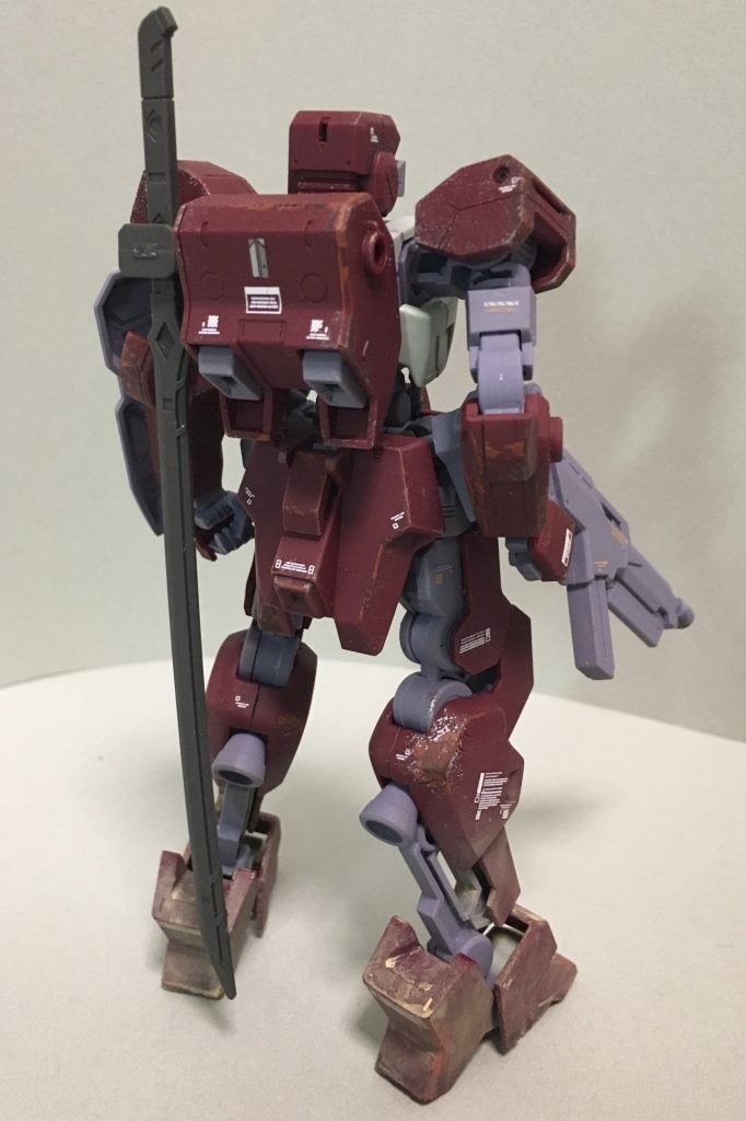 チッピング第二段階、ウェザリング後の背面