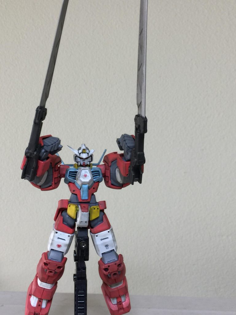 ガンダムAGE-1 タイタス
必殺技 タイタス斬艦刀 二刀流斬り!
アピールショットです。
大型モビルスーツ・大型モビルアーマー・
小型戦艦には 有効な 必殺技です。