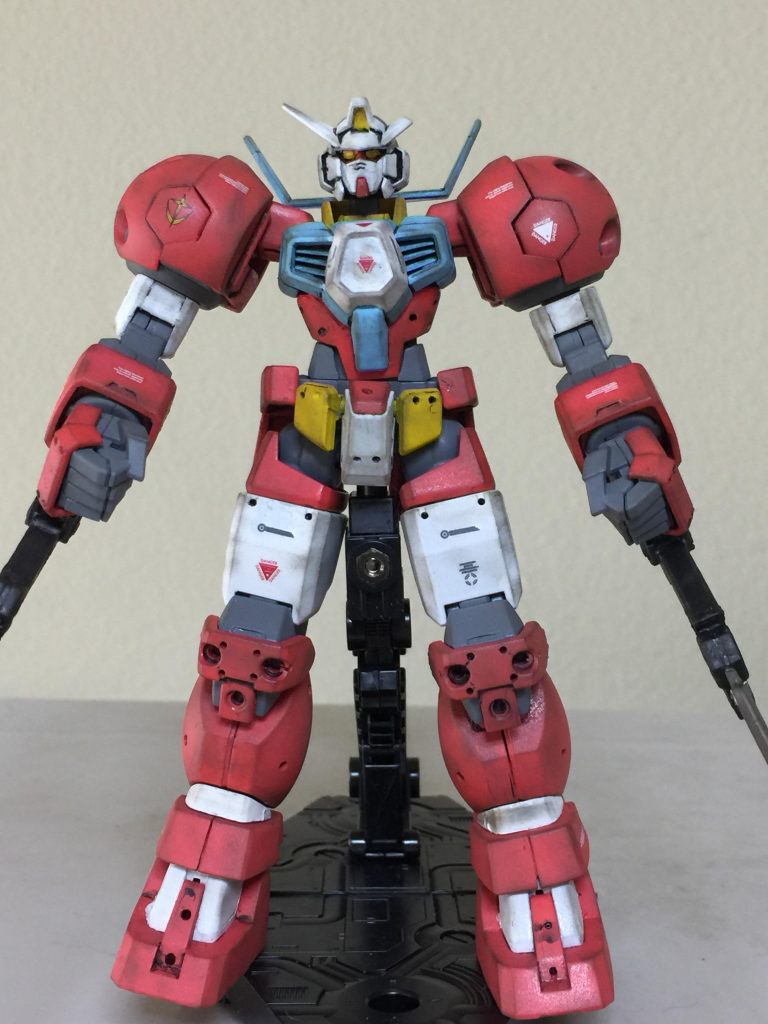 ガンダムAGE-1 タイタス
正面 アピールショット!
今回の 塗装は 新発売の ガイアカラーを
使用して 塗装しました。