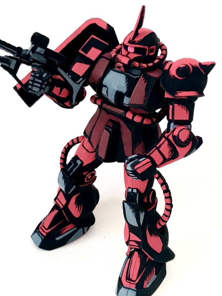 1/144 シャア専用ザク アメコミイラスト風模型–3枚目/制作者：@j_gunaka