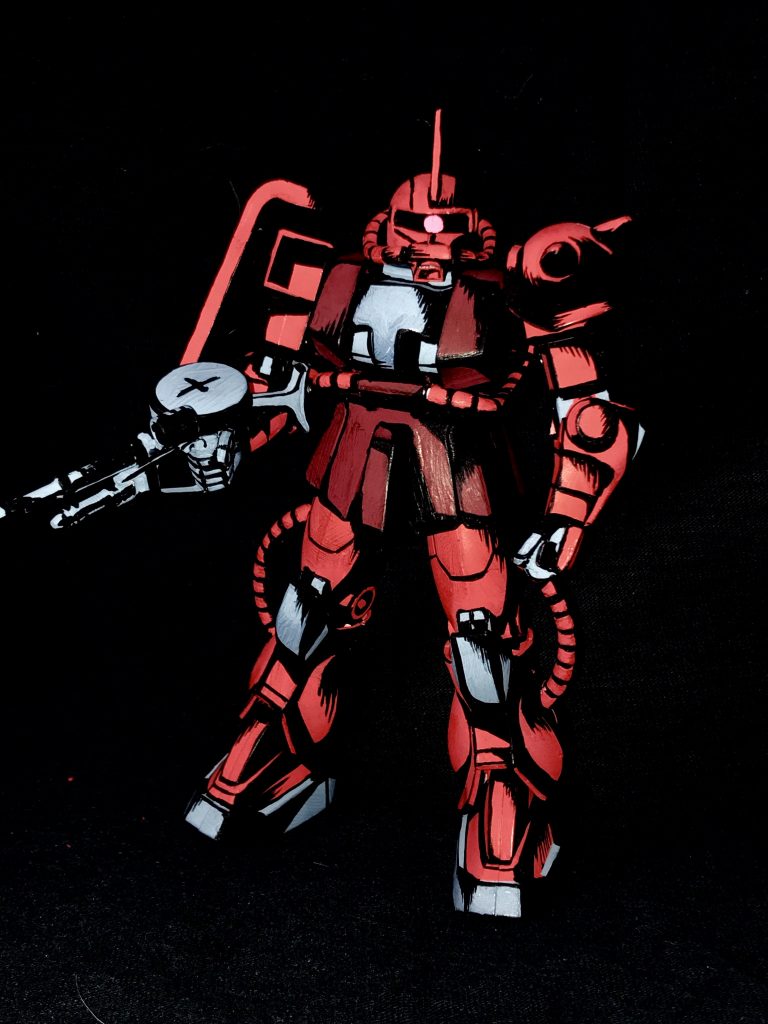 1/144 シャア専用ザク アメコミイラスト風模型–2枚目/制作者：@j_gunaka