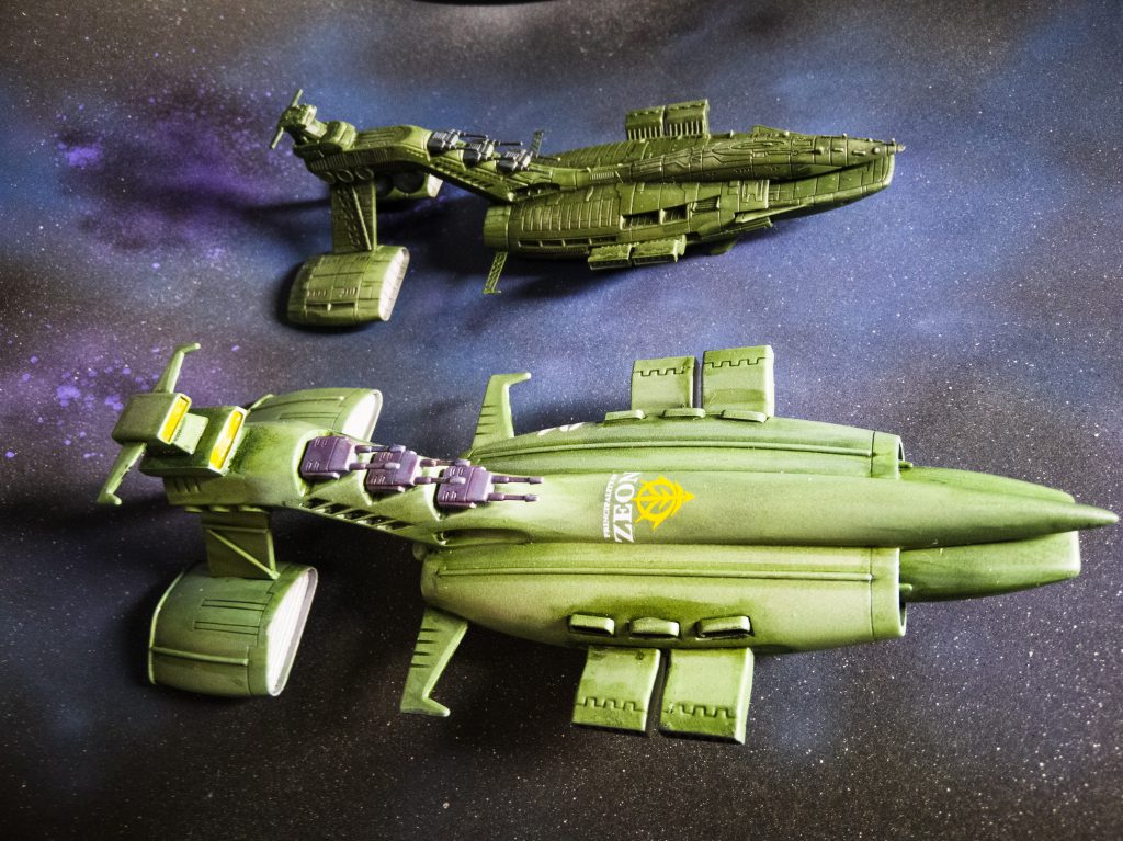 先日作ったEXモデルは1/1700で、今回の旧キットは1/1200なのでだいぶ迫力違いますね。やはり模型はデカイほど強い。