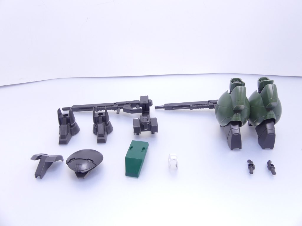 セット内容。・ガンダム・グシオンリベイクフルシティ用ライフル×２・ランドマン・ロディ用脚部パーツ・レッグブースター用ジョイントパーツ×２（左右一対）・ガンダム・フレーム対応レギンレイズ肩アーマー・ガンダム・フレーム対応ルプスレクス上腕装甲・陸戦型グレイズ用ホバーユニット・マルチラック・バックパック・ゲイレール・シャルフリヒター用頭部パーツ・同腰フロントアーマー