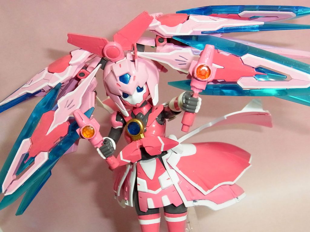 シアクアンタの武器でミラクルベルティエも作りました。連結できます。ツインテールバインダーにビットフル装備も。