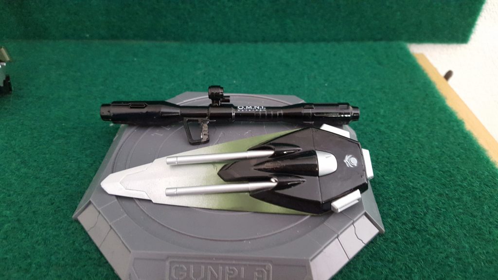 武装
 カラミティについていたものを塗装し使用
他に腰部にビームサーベルが一本、両脚部にミサイルポッドが一つずつ
バックパックに長射程ビーム砲か四門