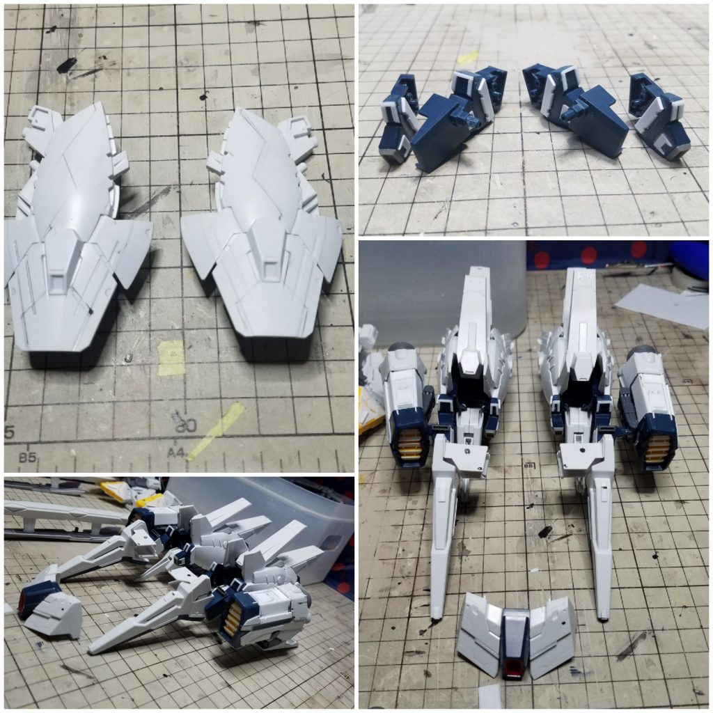 脚部、膝部のディテールアップを、プラバン、プラ棒でついかをおこなう。
一部スジ掘りをしてあります