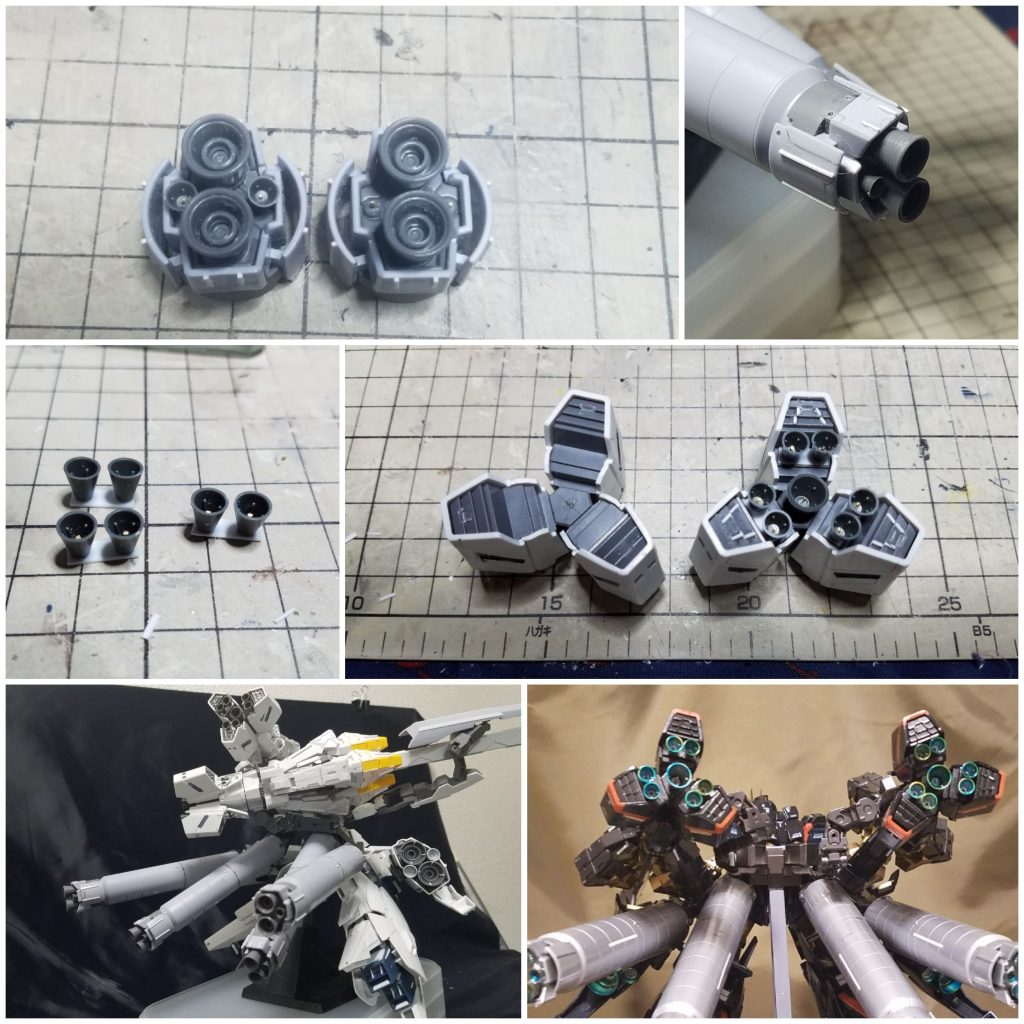 プロペラントタンクは
サイドブースターと干渉するため両淵２本のみ角度を変更してみました
更にバーニアを追加しました
サイコキャプチャーの後ろにも追加させました