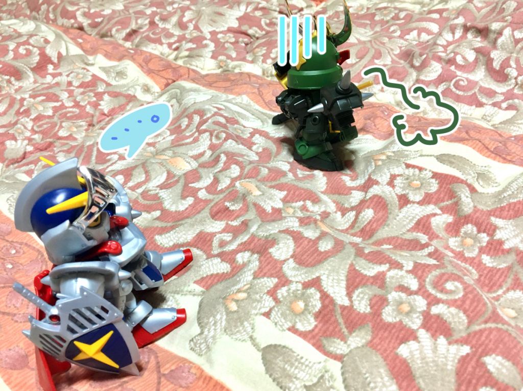 殺駆：はあ…分かったよ、付いて来い…
騎士：付いてったら倒されるとかそういうオチないよな？

殺駆：できることなら今ここで張り倒してるわ
騎士：ふーん