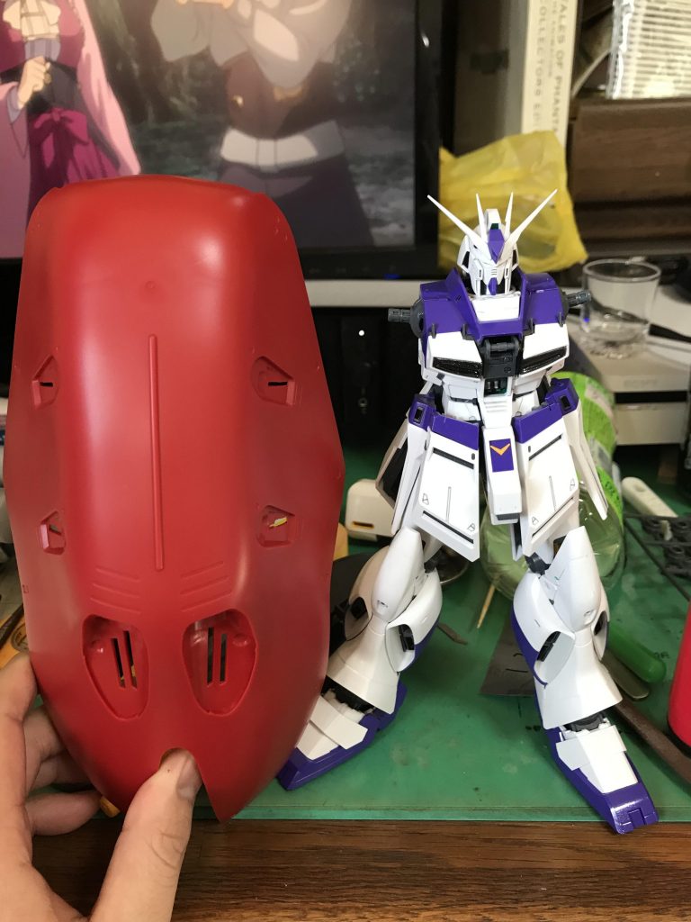 4作目のHi-νカスタムし直しとほぼ同時期に作ったので記念に(笑)テール部分がガンダムとほぼ同じ大きさだとは(´⊙ω⊙`)