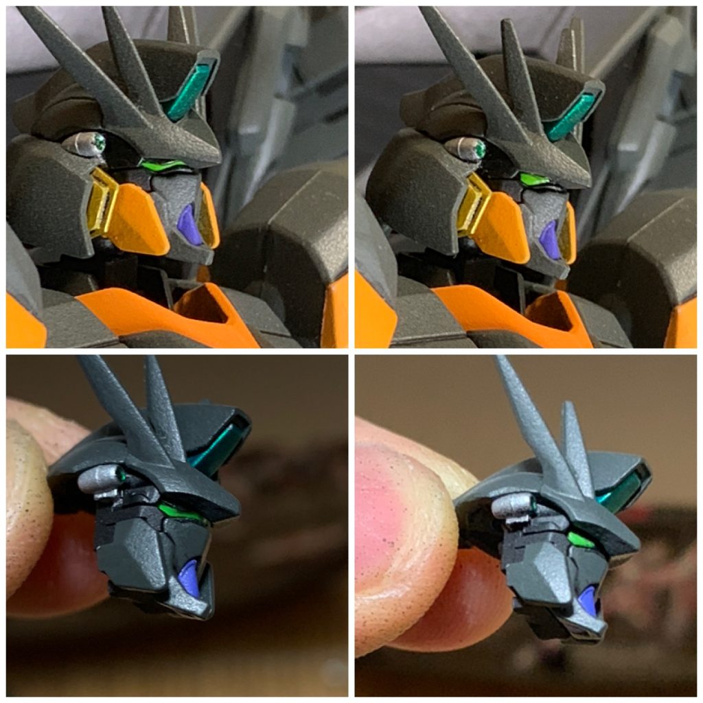 お顔はこんな感じです。
せっかく塗り分けても差がわかりにくいからどうにかしたいカメラ部分。
シールよりはかなり目立つように出来ました。