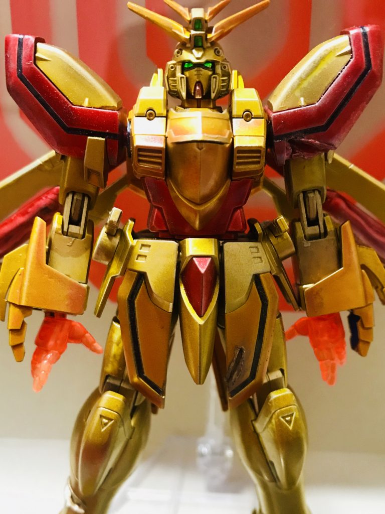 全体をゴールドで塗装後、クリアカラーを上塗りしております^_^