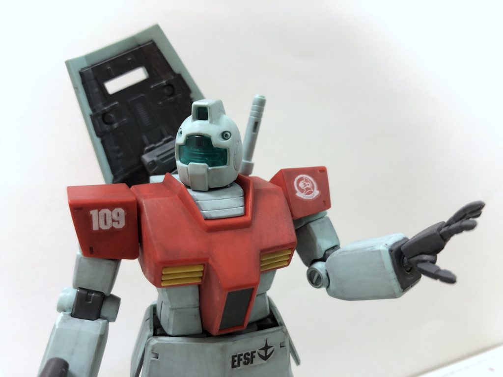 HGUC 1/144 RGM-79 ジム（ガンプラ製作1号機）–4枚目/制作者：@dentaku_a