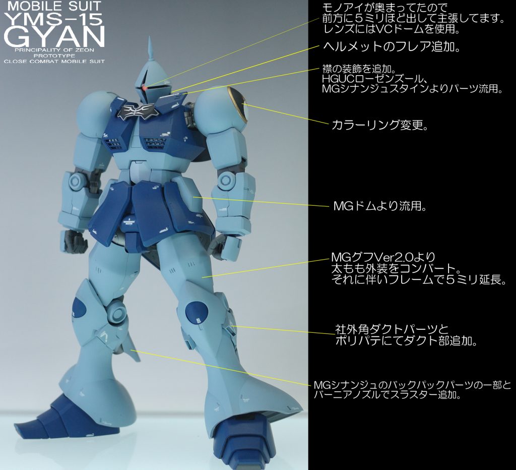 MGギャン改造塗装済み完成品–4枚目/制作者：@sary19720910