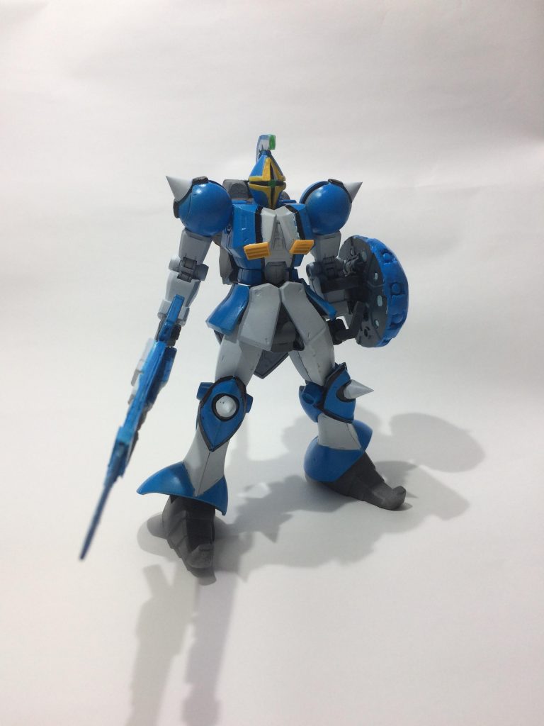 カメラやモノアイ部分は時代がU.C.0089ということもあって改修されているだろうという解釈でイフリート・シュナイドみたく緑色にしてみました。