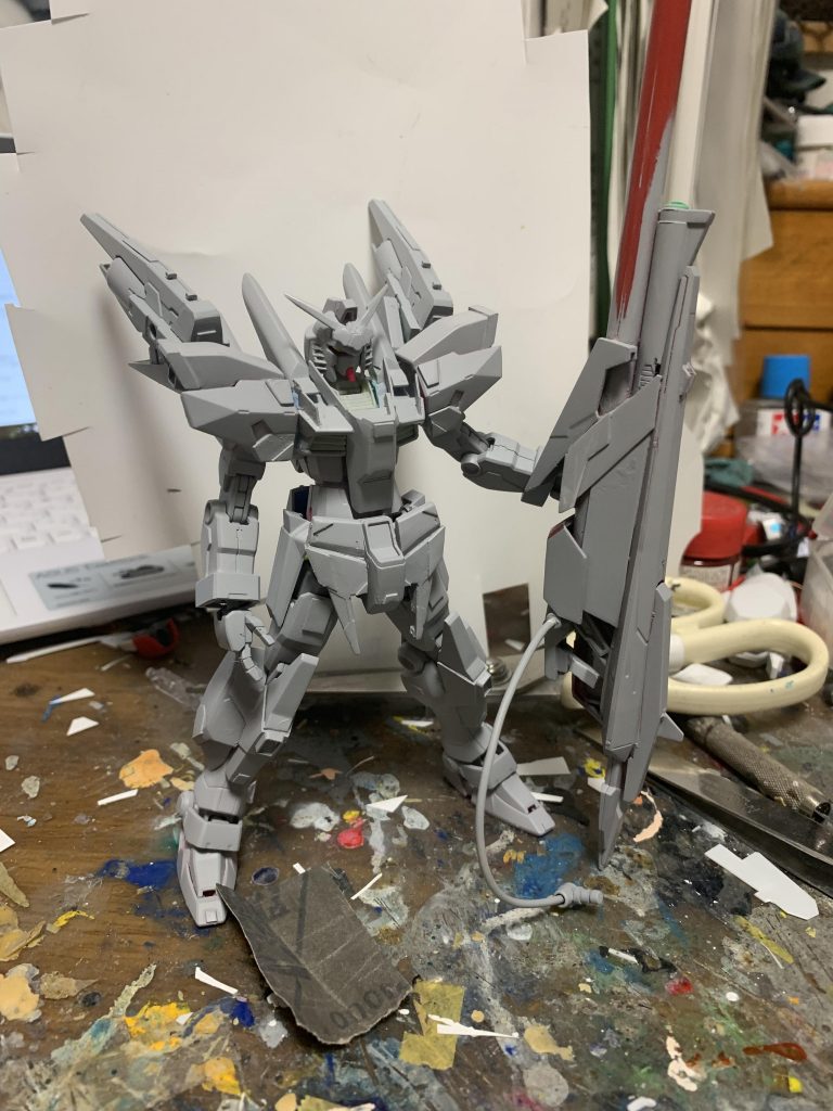 最後にサフ。エクシトルと同系統のカラーリングやνガンダムカラーにしようか迷いましたが、エクシトルの対というコンセプトのもと現在のカラーリングを決定。