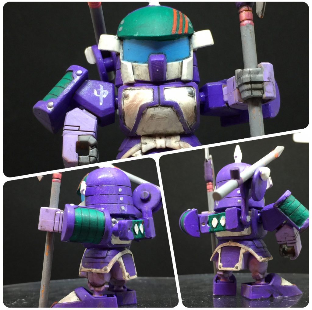 中(右)そのまんまです。背嚢を黒ひげの剣のグリップとプラレールの停止のスイッチから作成