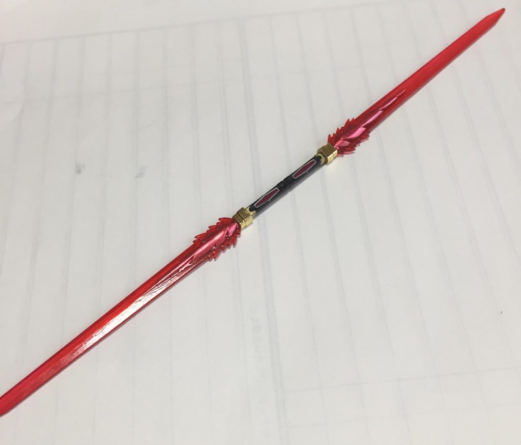 エフェクトパーツが好きじゃなくて今まで一度も作らなかったんですが、今回アカツキのイメージからクリアレッド、根元をGXメタルレッドで塗装しました^_^