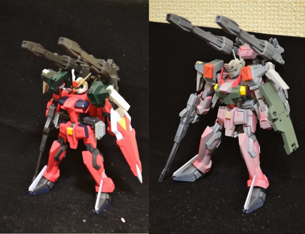 スタイル調整前と後
ストライカージンクスのパーツを使うことで全体的に重装甲感がましました。