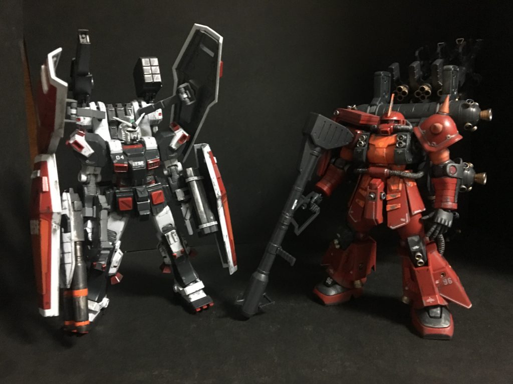 フルアーマーガンダムを製作してからずっと隣に並べたかったのが実現できました…(*´∇｀*)