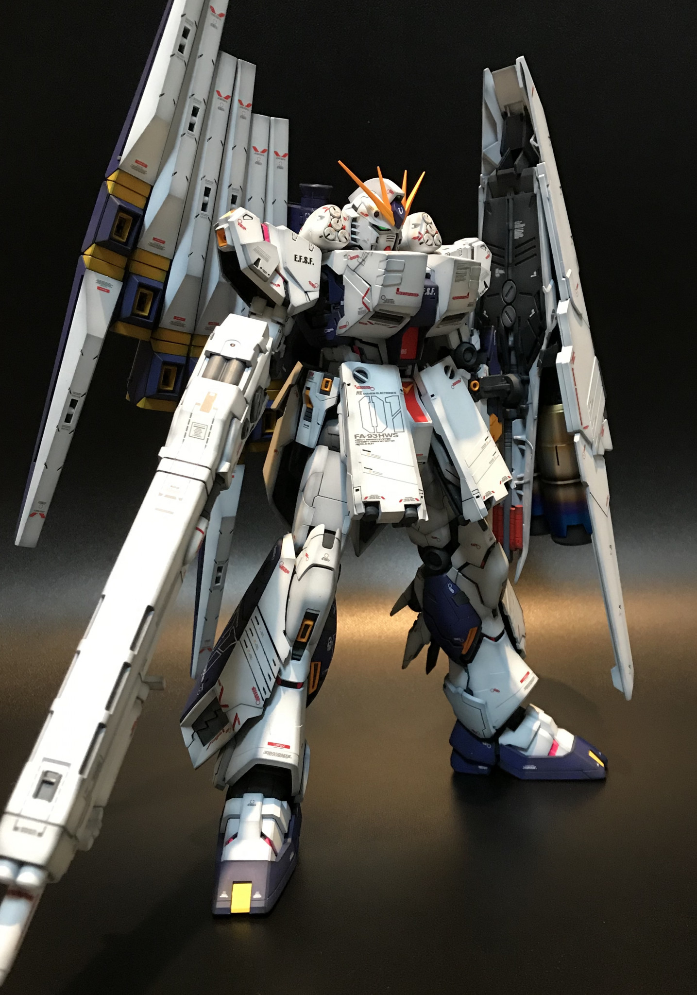 MG ν ニューガンダム HWS フルハッチオープンタイプ 改修 塗装 完成品