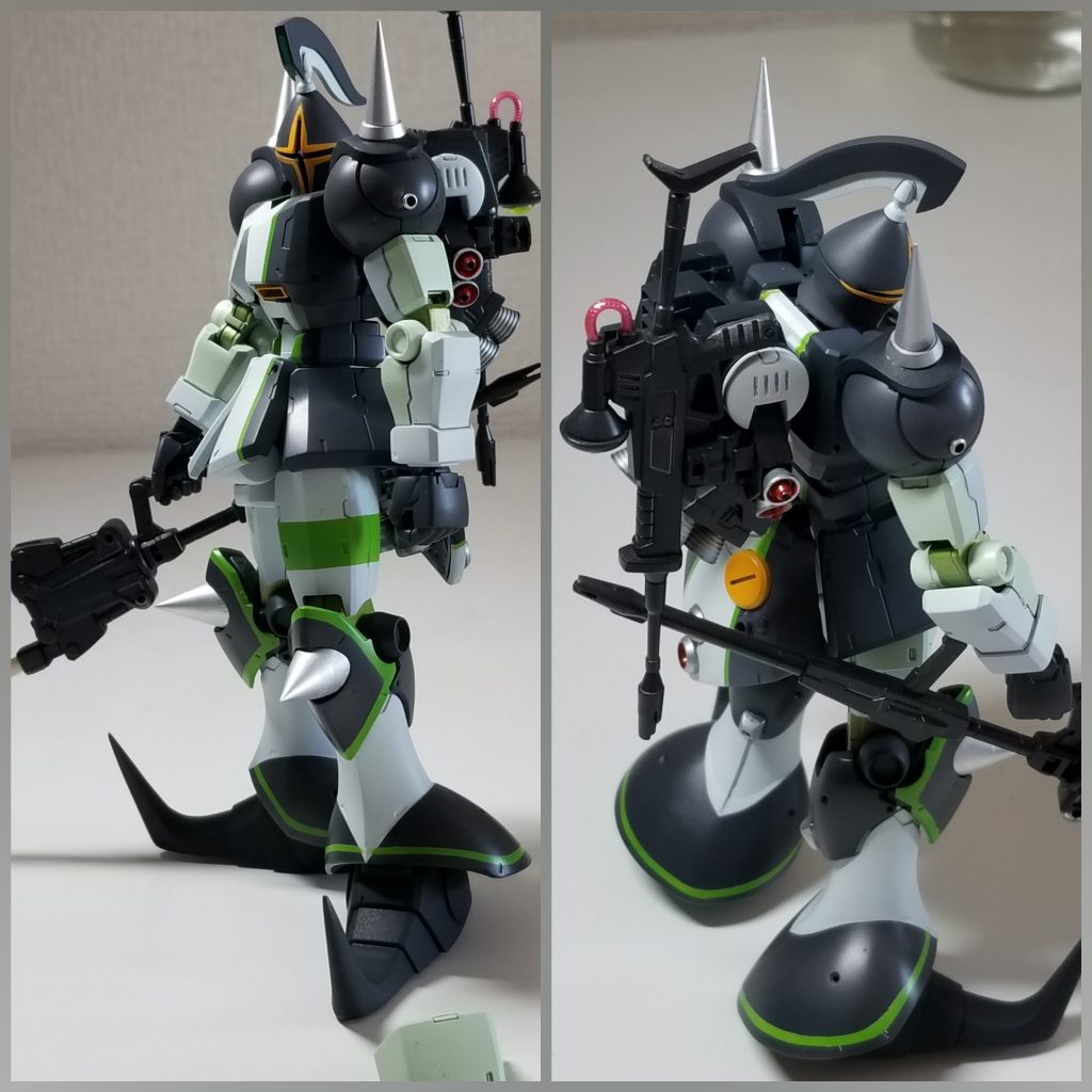 グリーン部分は、タミヤの曲がるマスキングテープを使ってマスキングしましたが、一番大変でした!