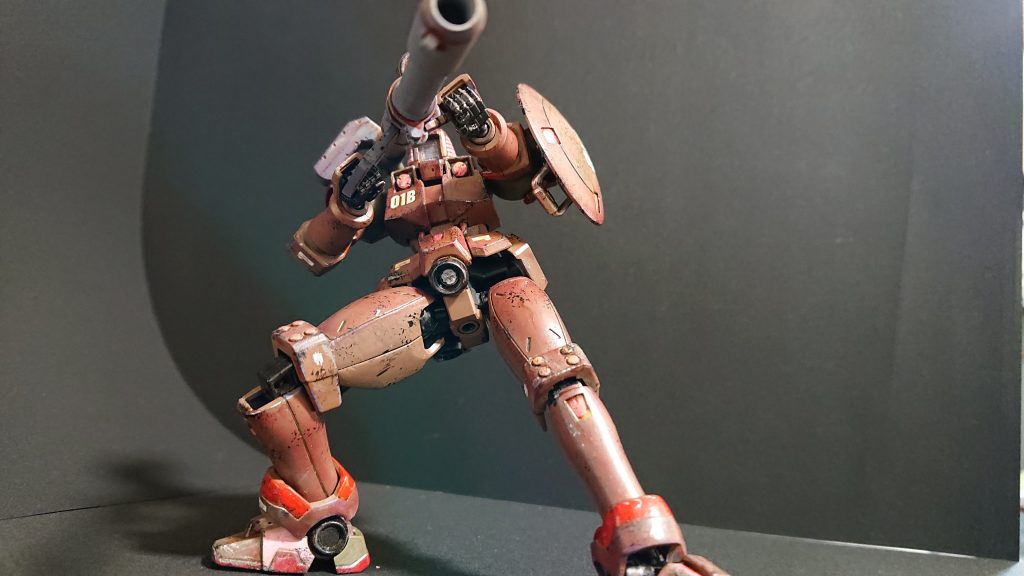 アクリジョン筆塗りと主にリアルタッチマーカーで汚しました。
無臭仕上げです。