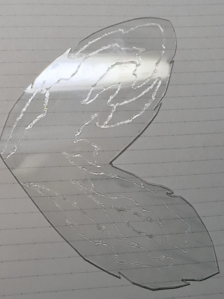 乾燥するとこんな感じ。細い割と物のいい筆をお勧めします。