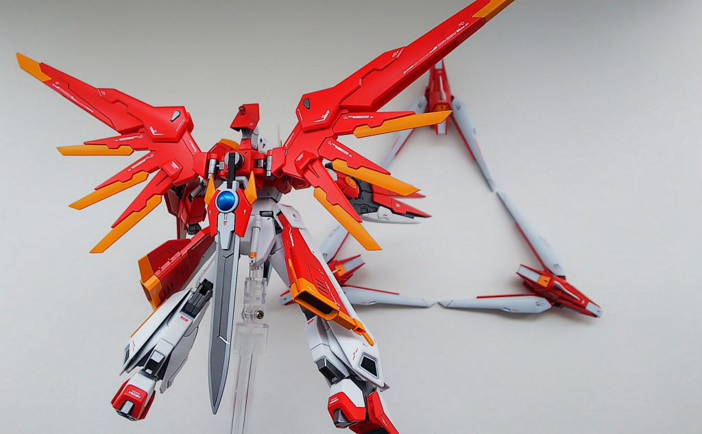 必殺技2 トリニティードラグーンパワーゲート！ 第７回大会でスタービルドストライクがダークマターに剣をぶん投げた、、あれをさらにハイレベルで再現したものです！ ビームの威力増大 潜ることで機体の推進力アップなど用途は様々！