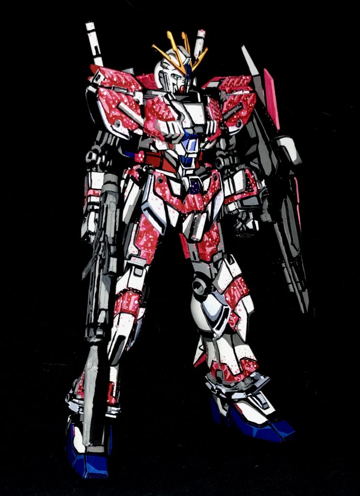 ナラティブガンダムC装備 アニメイラスト風模型–3枚目/制作者：@j_gunaka