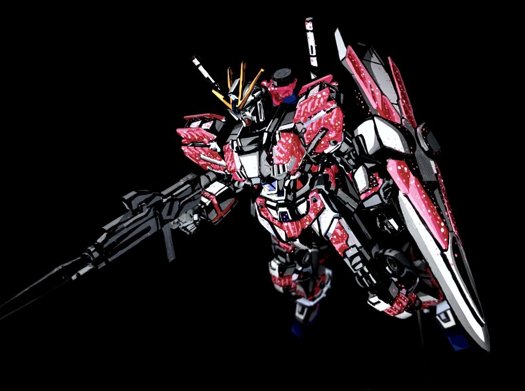 ナラティブガンダムC装備 アニメイラスト風模型–4枚目/制作者：@j_gunaka
