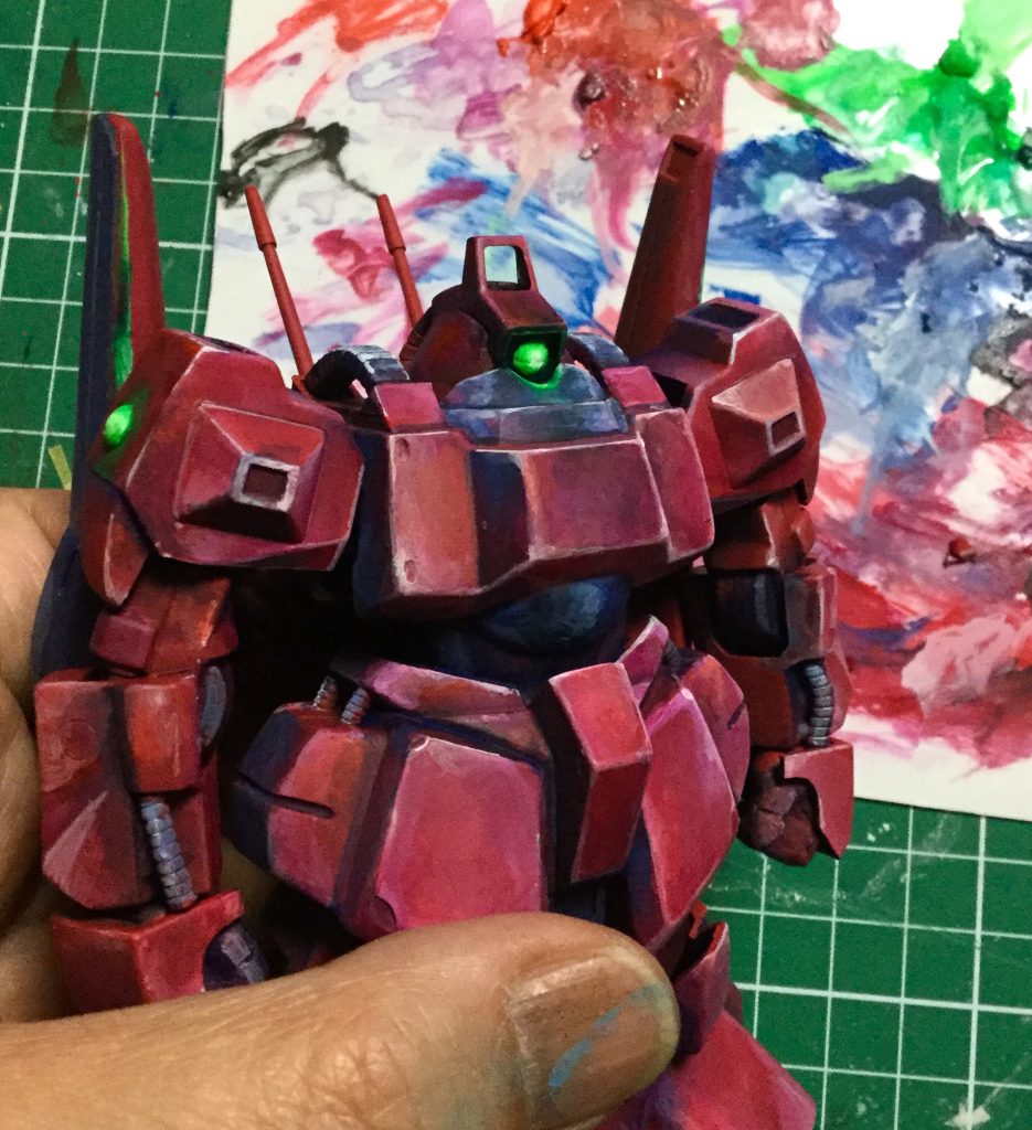 目が光って見えるように塗ります