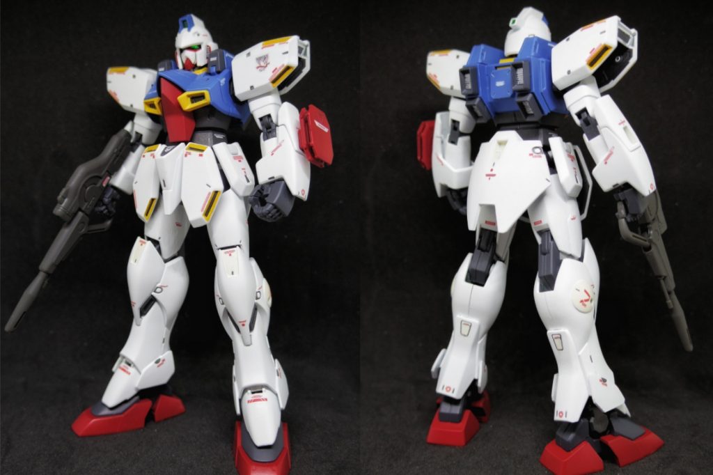 マスターアーカイブのイラストを参考に、一部独自の塗り分けを行ってます。
ビームシールドの色は、Vガンダムを参考に赤くしました。