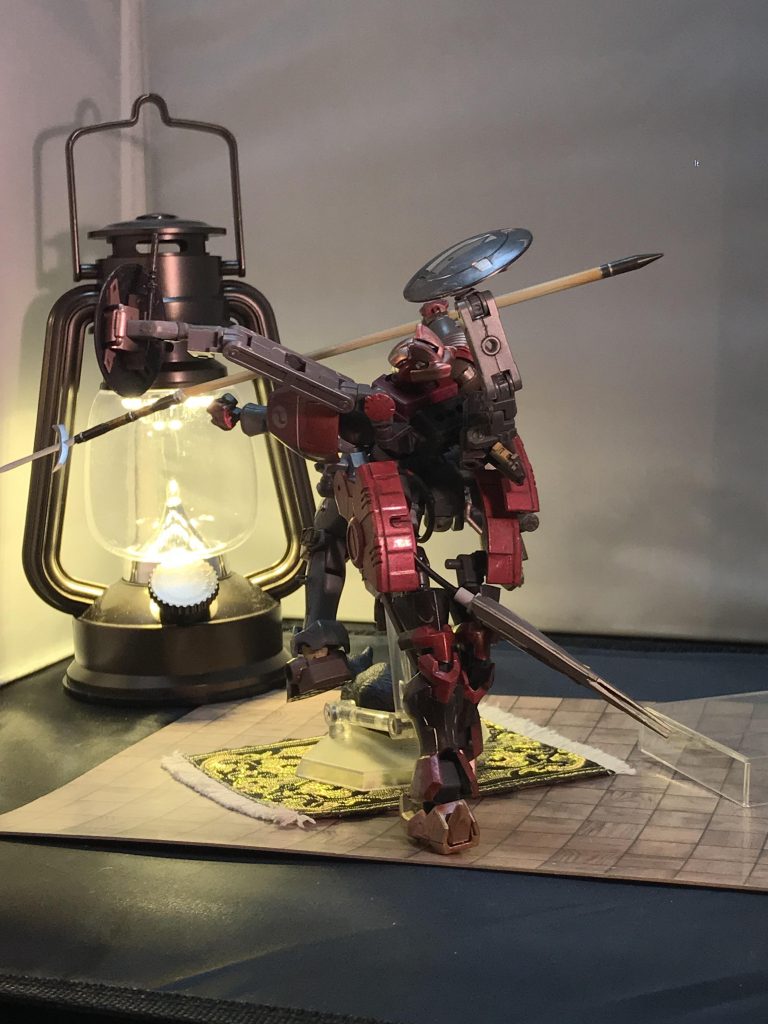 騎兵ポーズを後ろから撮影