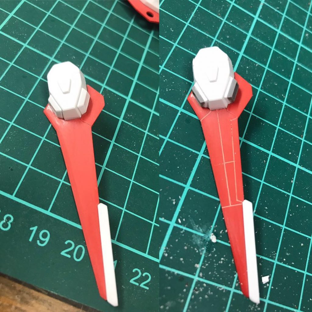 フォースシルエット羽部分に筋彫り追加