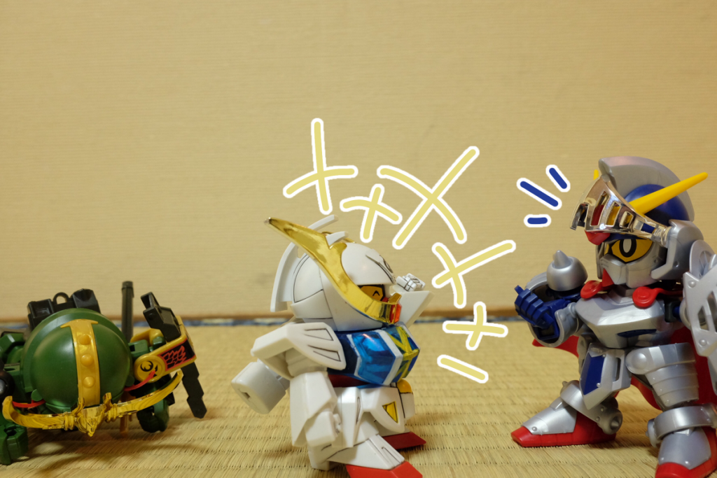 武者∀:騎士さんが女の子をナンパしてるの聞いて飛んで来ました!
騎士:ナンパじゃないよ、情報収集さ
武者∀:楽しそうなので仲間に入れてください!