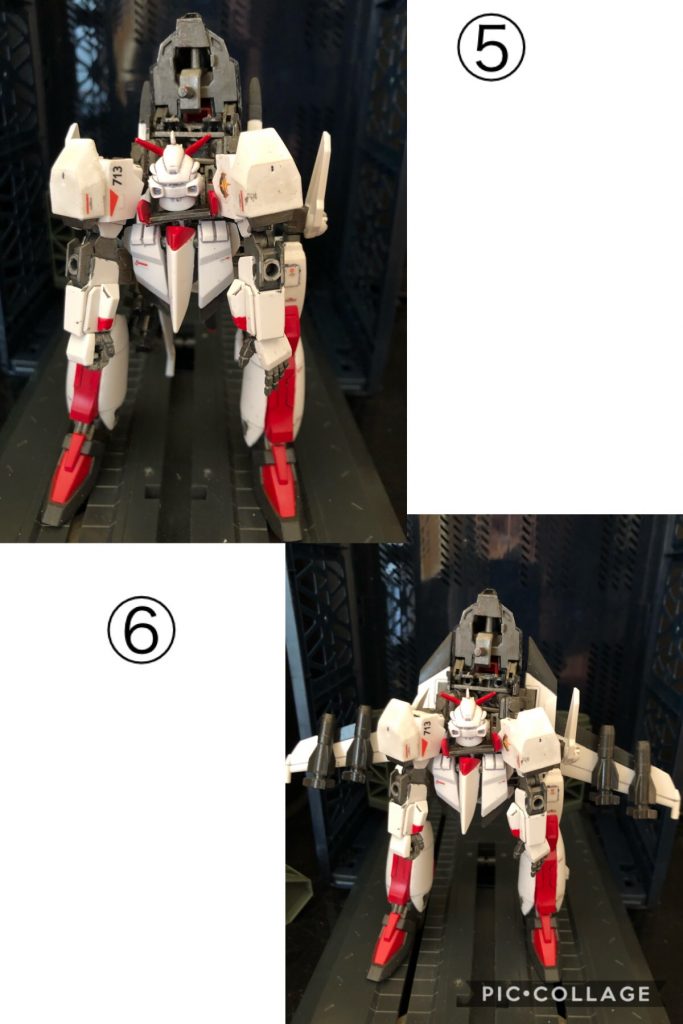 ⑦ シールドを底部に、ライフルを側面に取り付ける。

⑧ 完成！