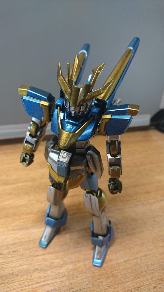 元々GPデュエルで下半身を破損したV2ガンダムと上半身を破損したインパルスガンダムを繋ぎ合わせた所、思った以上に使い勝手の良い機体となったため、そのまま採用された。